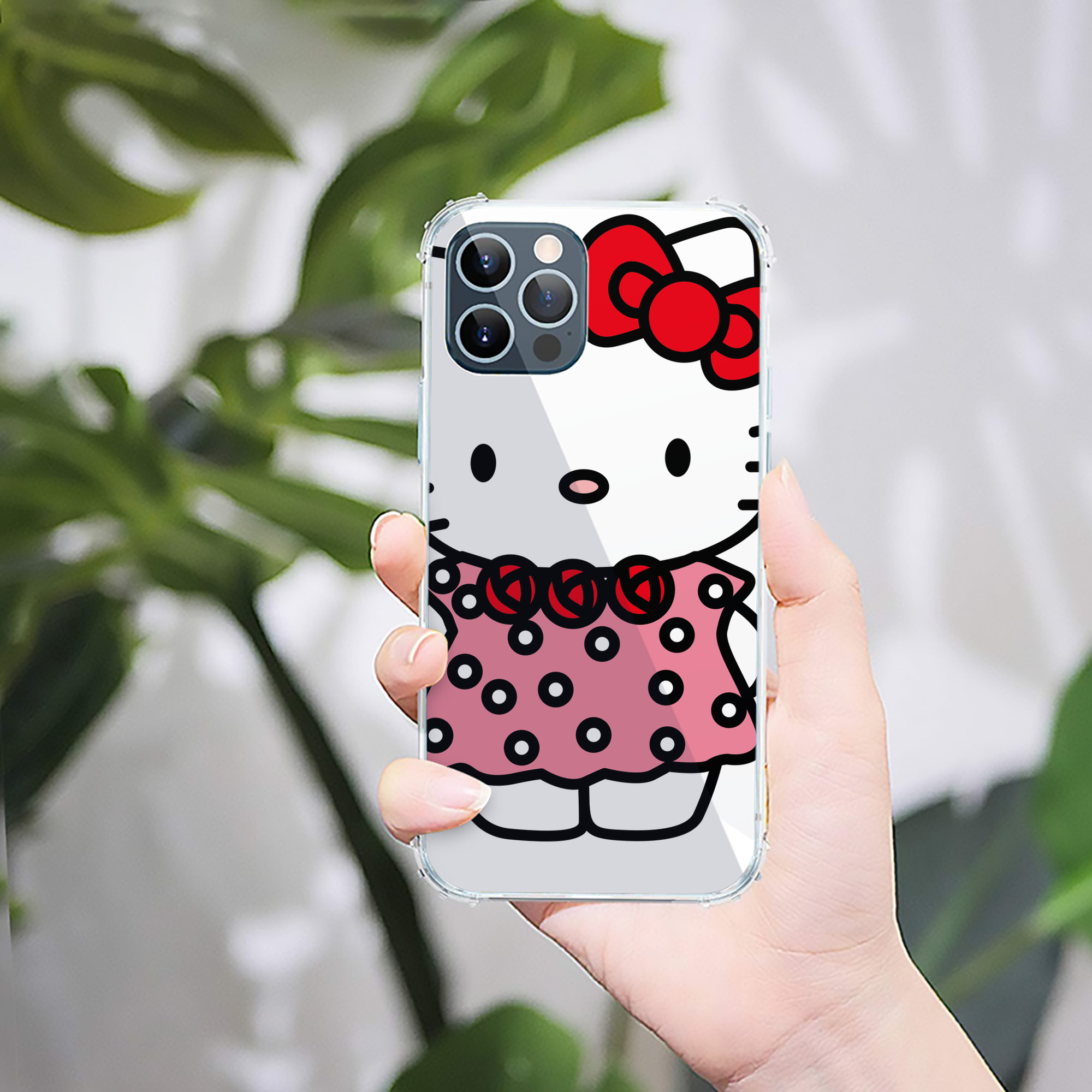 （画像用） Hello Kitty ハローキティ 【iPhone 12シリーズ対応】透明スマホケース（クリアソフトケース）